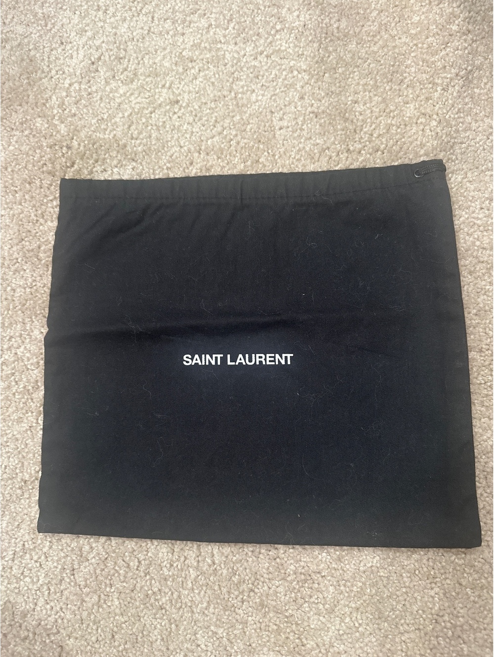 (3)Saint Laurent Black Dust Bag with White Logo